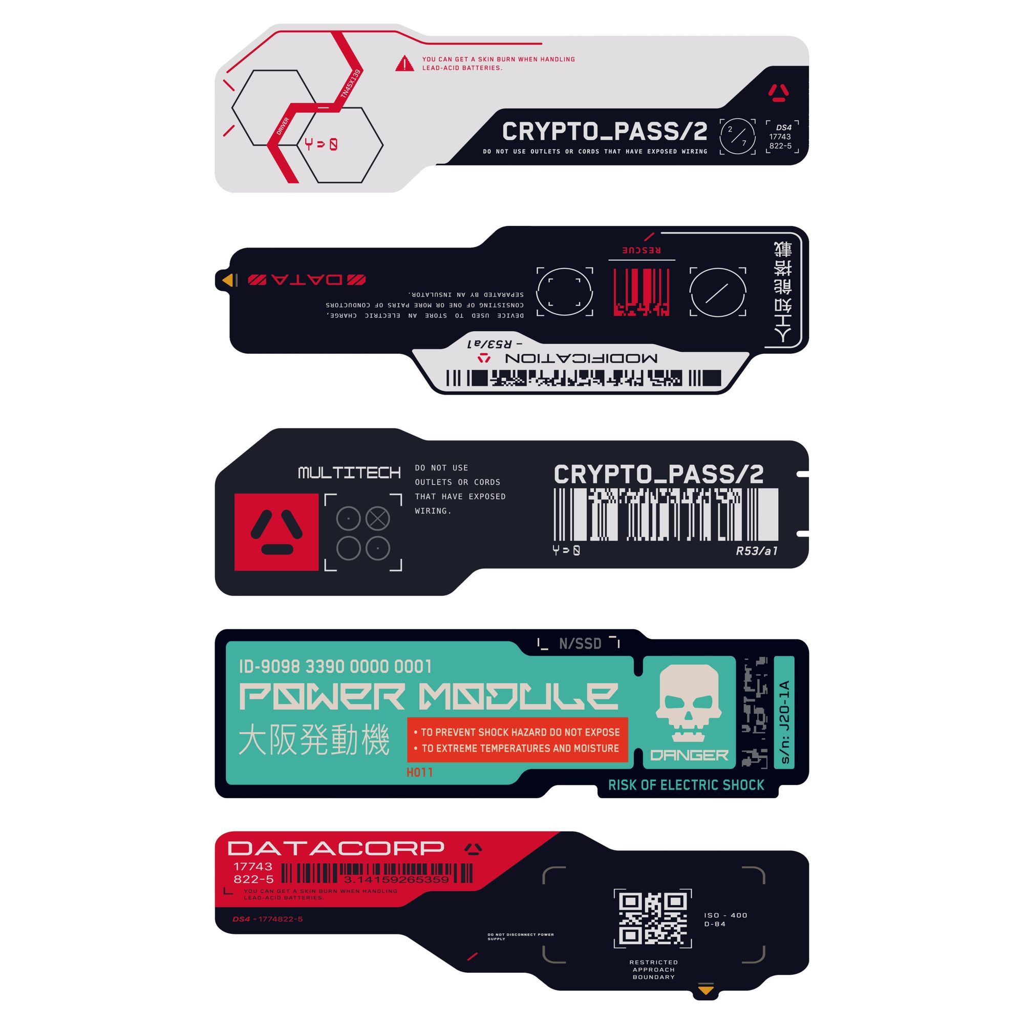 Tech Accessories For Laptop - Stiker Vinyl Kode QR Teknologi Cyberpunk