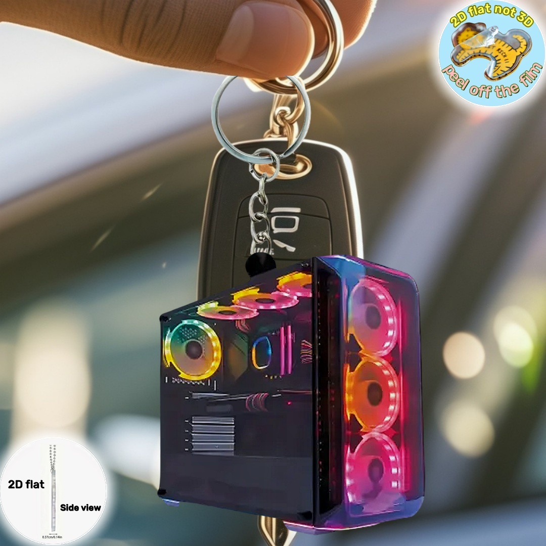 Tech Keychain Accessories - Gantungan Kunci Liontin Host Komputer RGB