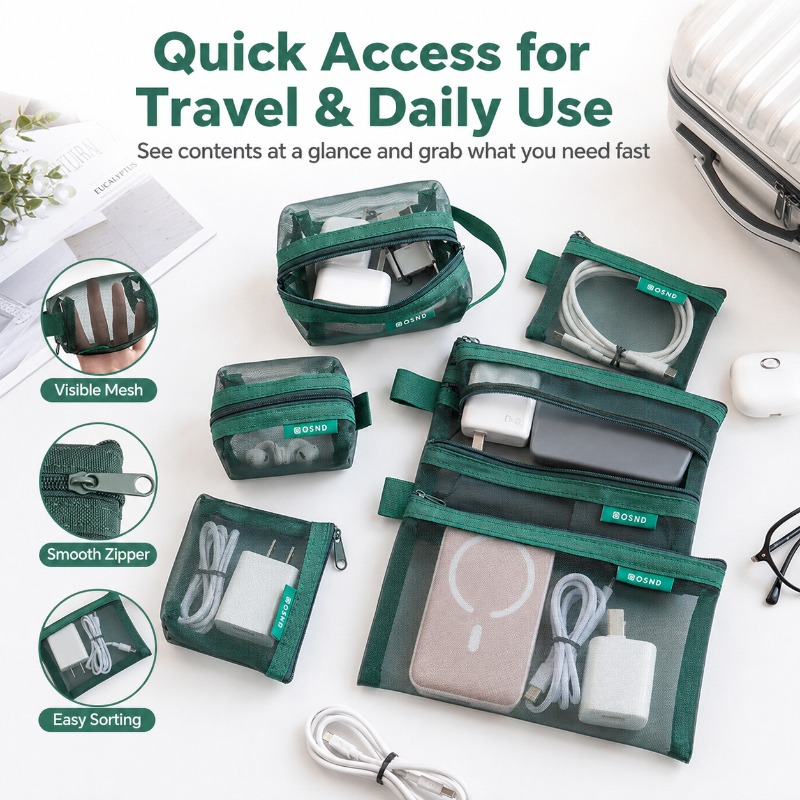 6 Buah Tas Aksesori Teknologi  - Tech Accessories Travel Organizer Pouch ulasan dan harga