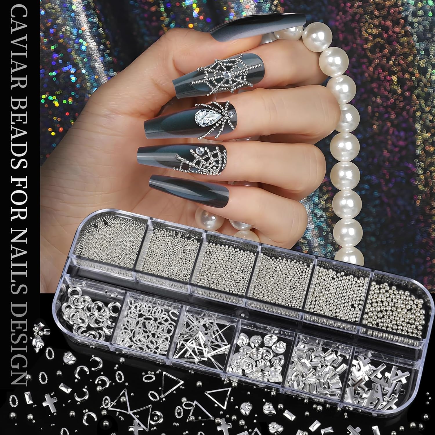 4 Kotak Set Rhinestone Kuku, P - Tech Accessories Box ulasan dan harga