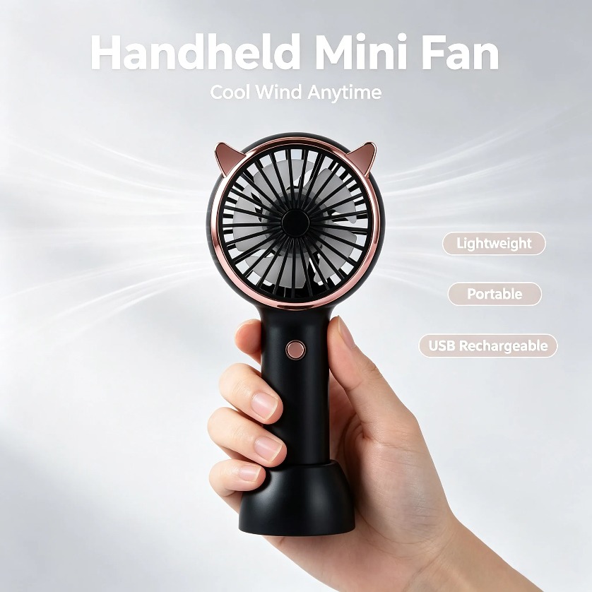 Kipas Telinga Kucing Mini Geng - Usb Fan Silent ulasan dan harga