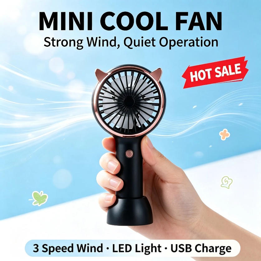 Kipas Telinga Kucing Mini Geng - Usb Fan Silent ulasan dan harga